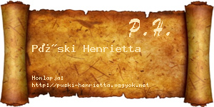 Püski Henrietta névjegykártya
