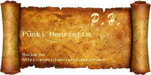 Püski Henrietta névjegykártya